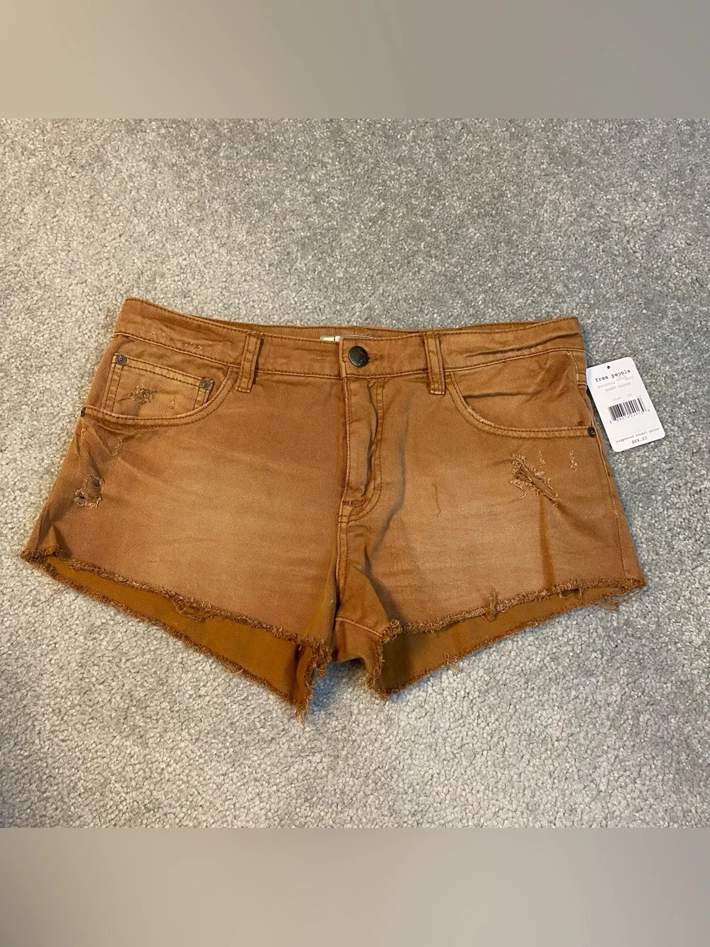 Free People NWT Burnt Orange Distressed Denim Jeans Womens 28